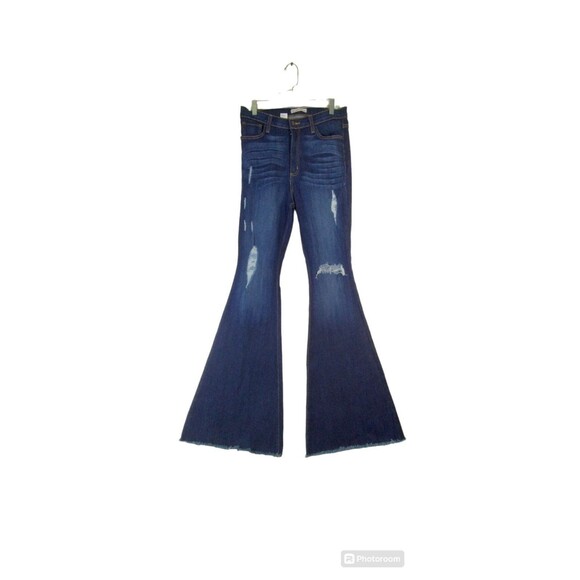 NWT Jeans Junior 15 Bell Bottoms Wide Leg Super Flare Boho Hippie Retro 60s - Picture 5 of 10